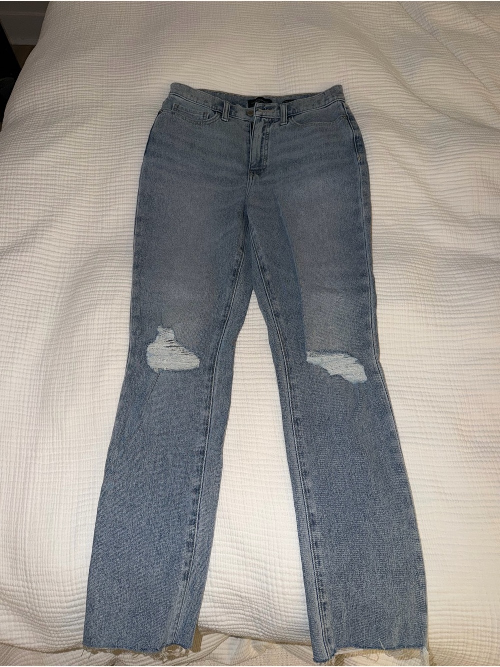 Banana Republic Light Blue Skinny Jeans with Knee Distress